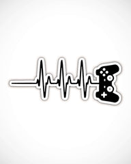 Gamer Heartbeat Video Game Lover Funny Sticker