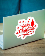 Merry Christmas Holly Sticker