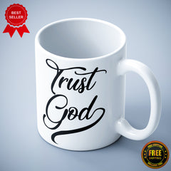 Trust God Printed Logo Mug - ApparelinClick