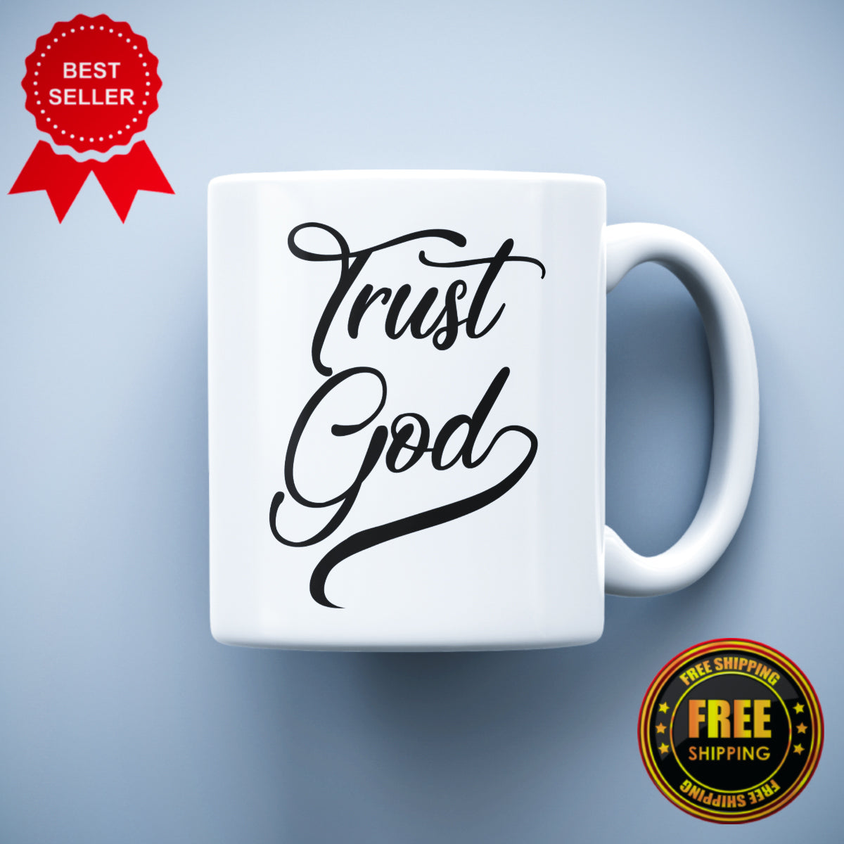 Trust God Printed Logo Mug - ApparelinClick