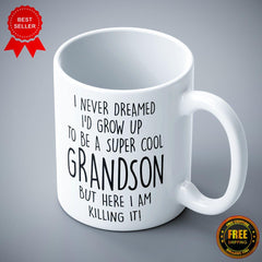 Super Cool Grandson Printed Mug - ApparelinClick