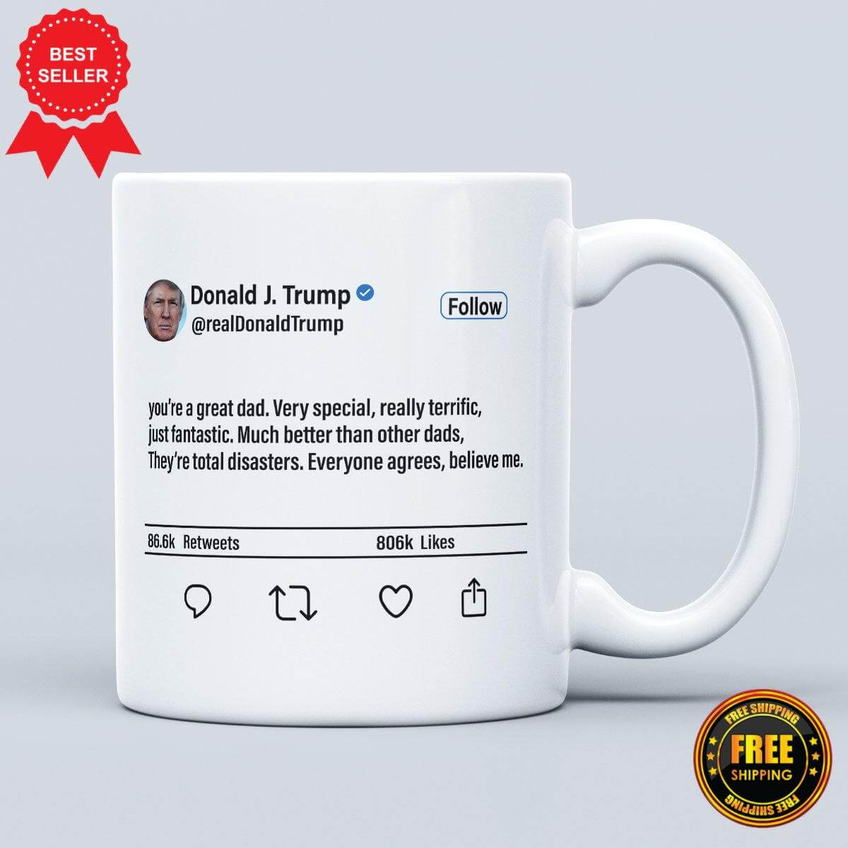 Donald Trump Tweet Funny Printed Ceramic Mug - ApparelinClick